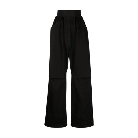 Gathered elastic cinch waist baggy denim - Picture 1 of 6